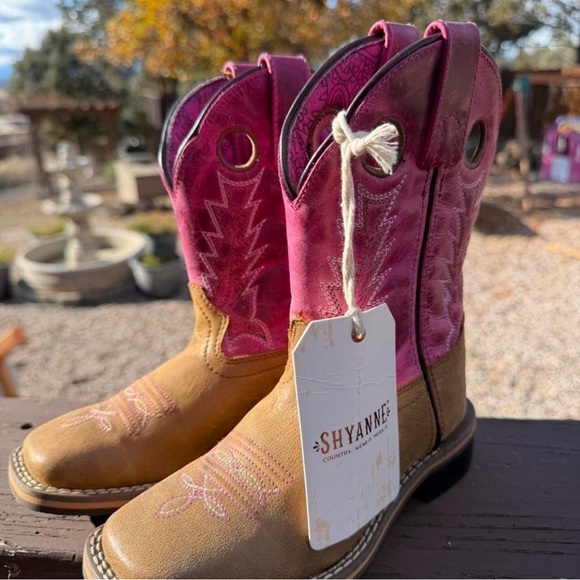 Shyanne Two-Tone Pink and Tan Boots - Picture 1 of 3